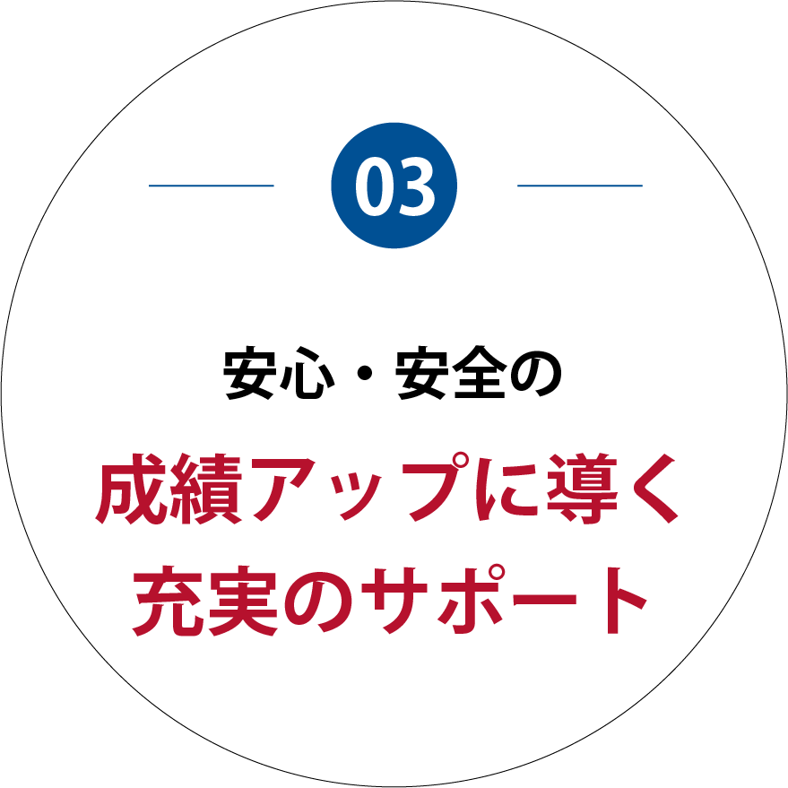 安心安全の 成績アップに導く充実のサポート